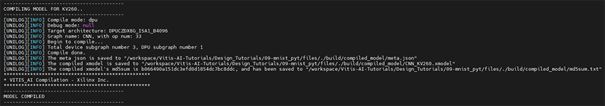 DPUターゲット向けモデルコンパイル結果（KV260）