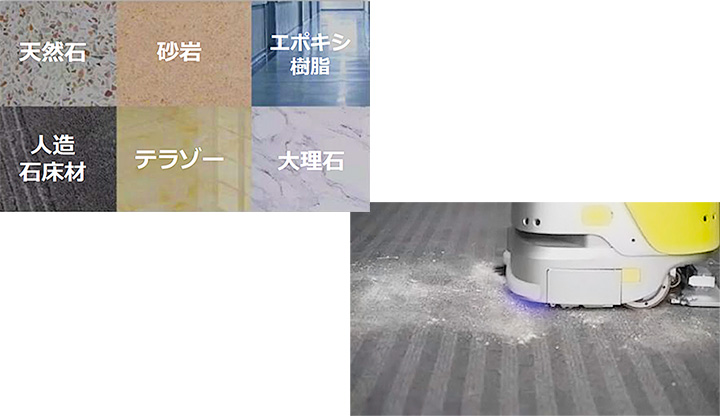 多様な材質・硬度の床に対応