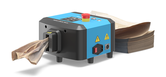 Ranpak社のFillPak Mini梱包機による緩衝材製造