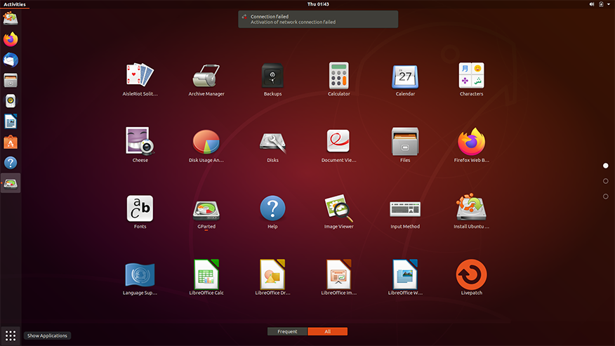Ubuntu18.04起動画面