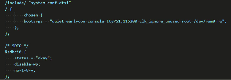 必要に応じて作成したPetaLinuxプロジェクトのデバイスツリーを編集します。