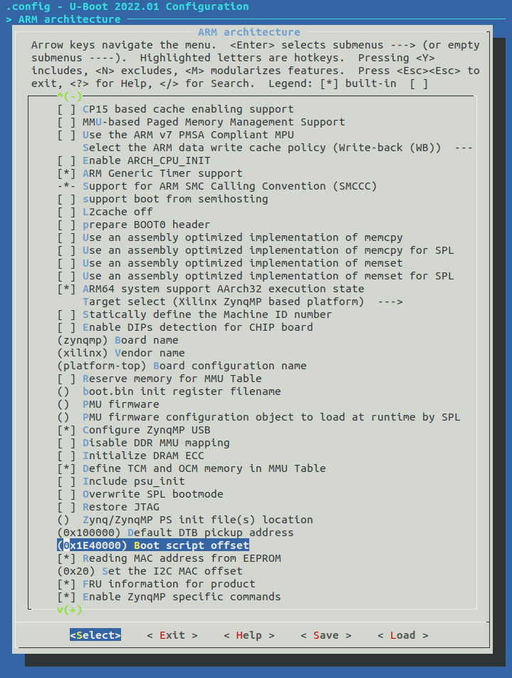必要に応じてboot.scrオフセットとQSPIのパーティションを調整します。