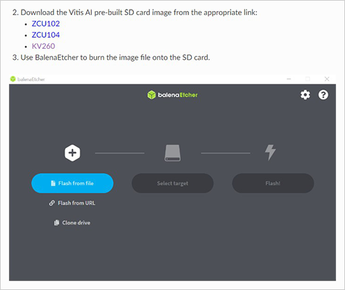 Vitis AI公式サイトのKV260用SDカードイメージダウンロードページ